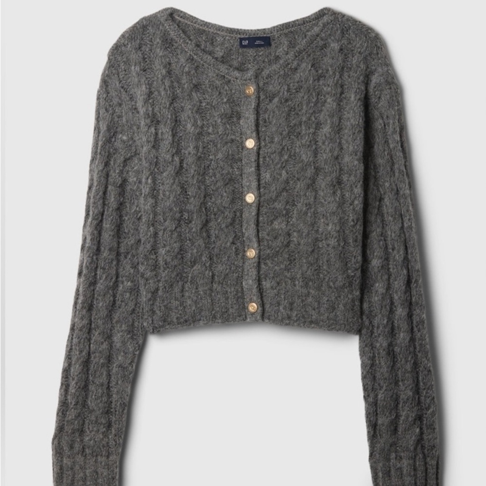Cult Gaia Charcoal Cable Knit Cardigan